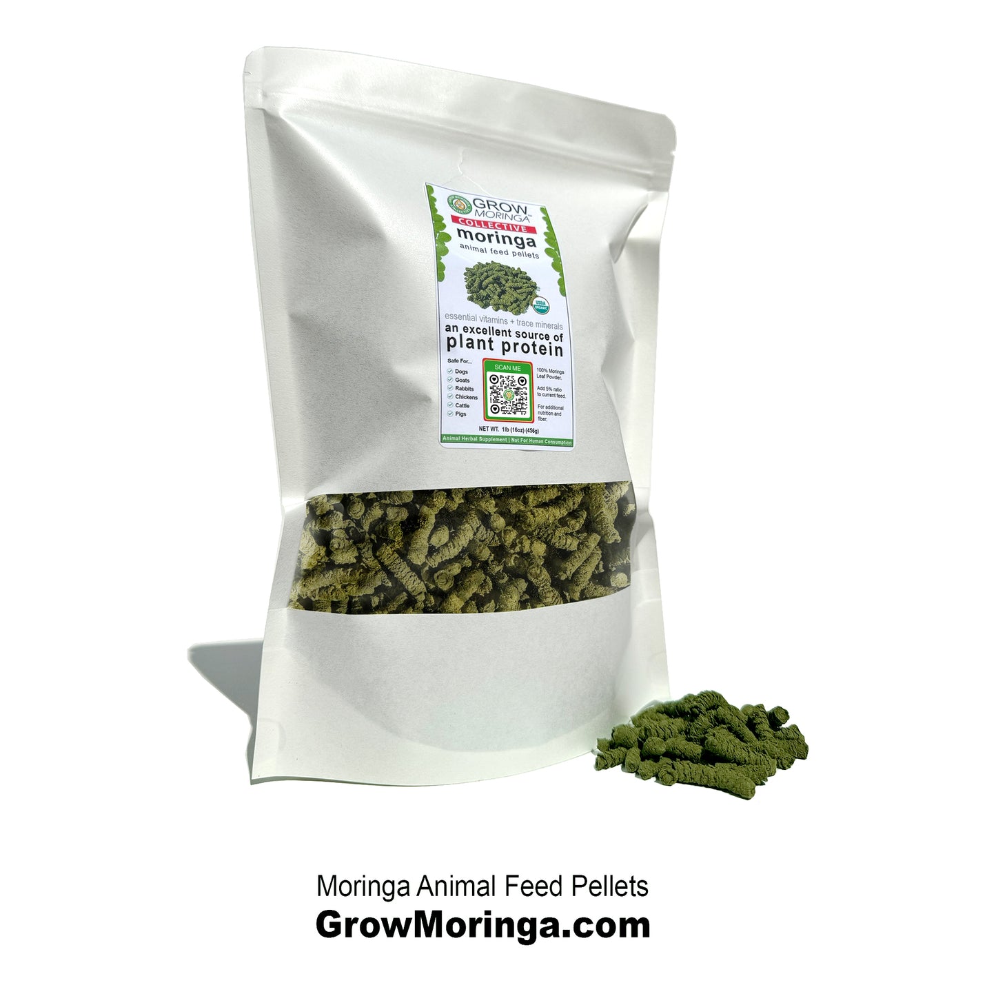 Moringa Animal Feed Supplements | Pellets | USDA Certified Organic